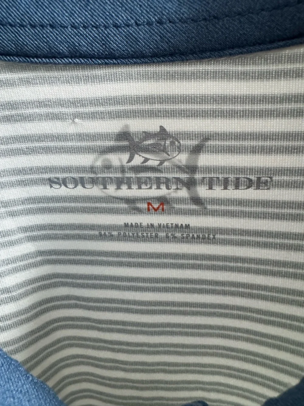 Southern Tide Men's Long-Sleeve Striped Polo - Light Gray & White - Picture 3 of 3